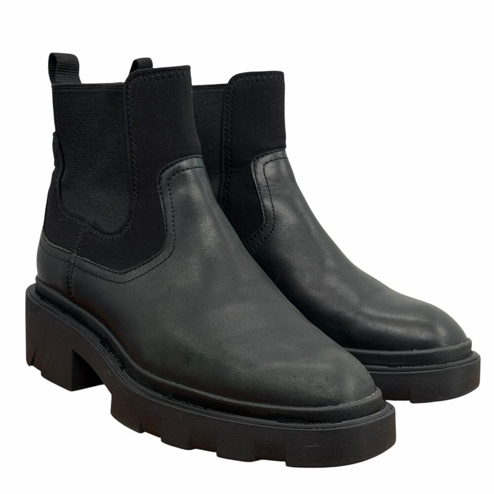 Ash Mastro Chelsea Boots Womens 8 38 Black Leather Platform Chunky Gothic Grunge